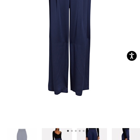 ๐ INTERMIX Navy Siobhan Silk Wide-Leg Pants - Picture 9 of 15